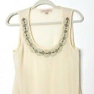 NWT Philosophy Pearl & Bead Embellished Cream Top